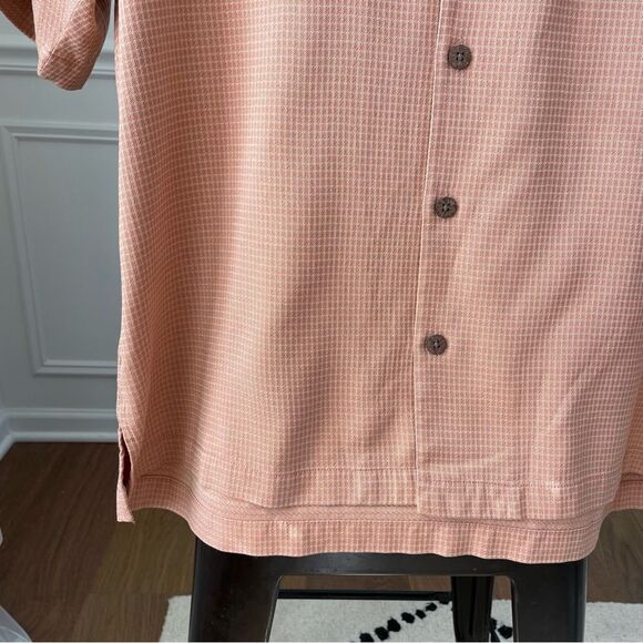 Tommy Bahama Terracotta Orange Silk Short Sleeve Button Up Shirt L - Picture 4 of 5